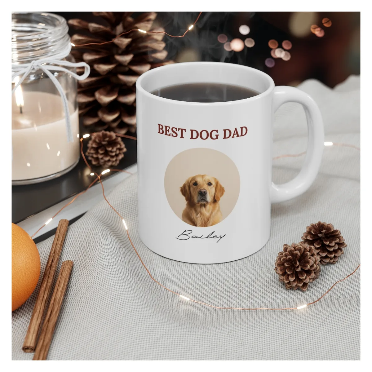 Best Dog Dad Mug — example with a dog photo