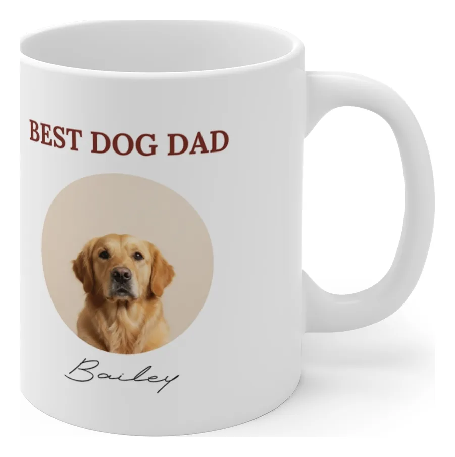 Best Dog Dad Mug — example with a dog photo