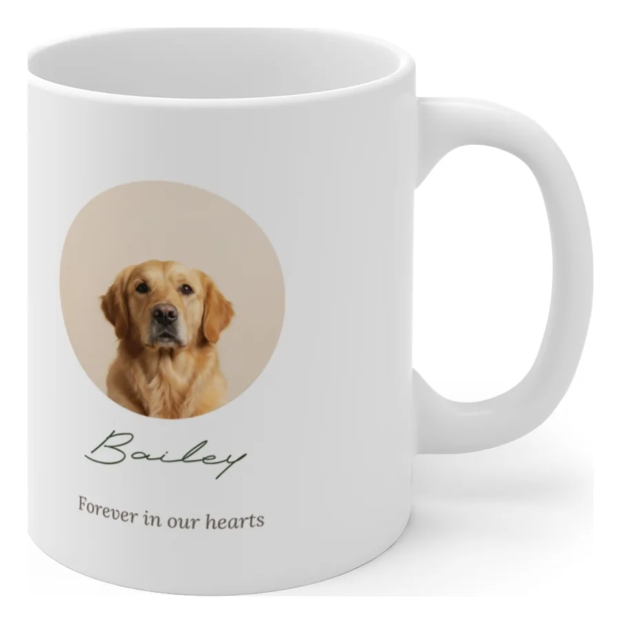 Dog Memorial Mug — example with a dog photo