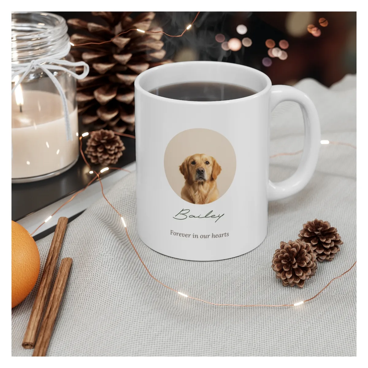 Dog Memorial Mug — example with a dog photo