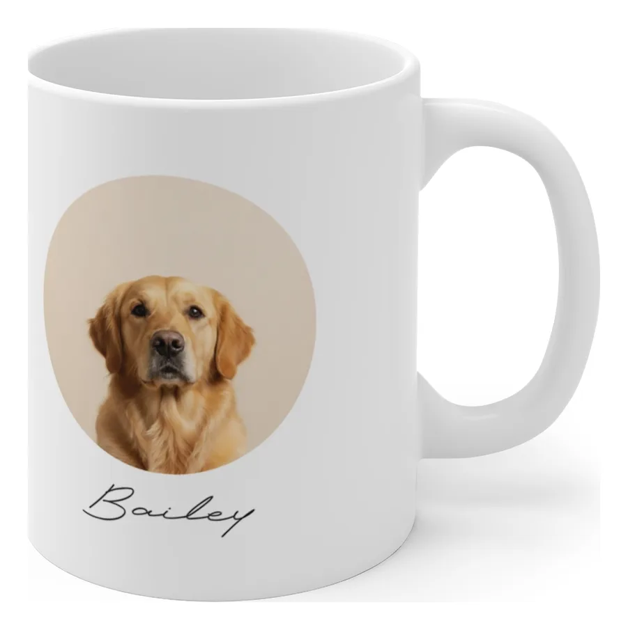 Personalised Dog Photo Mug — example with a dog photo